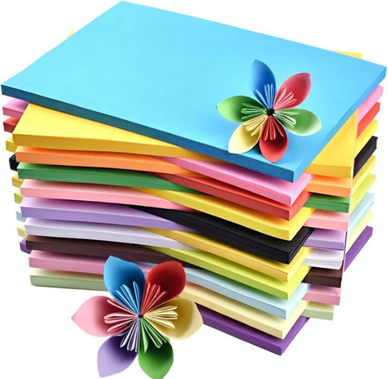 YOUNGWELL Colored Paper 100 Sheets, 20 Assorted Colors Construction A4 Copy Paper for School Classroom Supplies, Color Bulk Craft Art Papers for Arts & Crafts, Colorful Drawing, Painting (70gsm/19lb) - Image 1